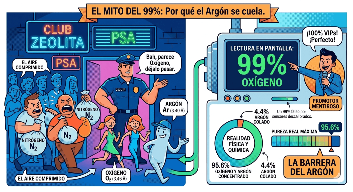 Qué es la "Barrera del Argón". El mito del 99%para generadores PSA. 