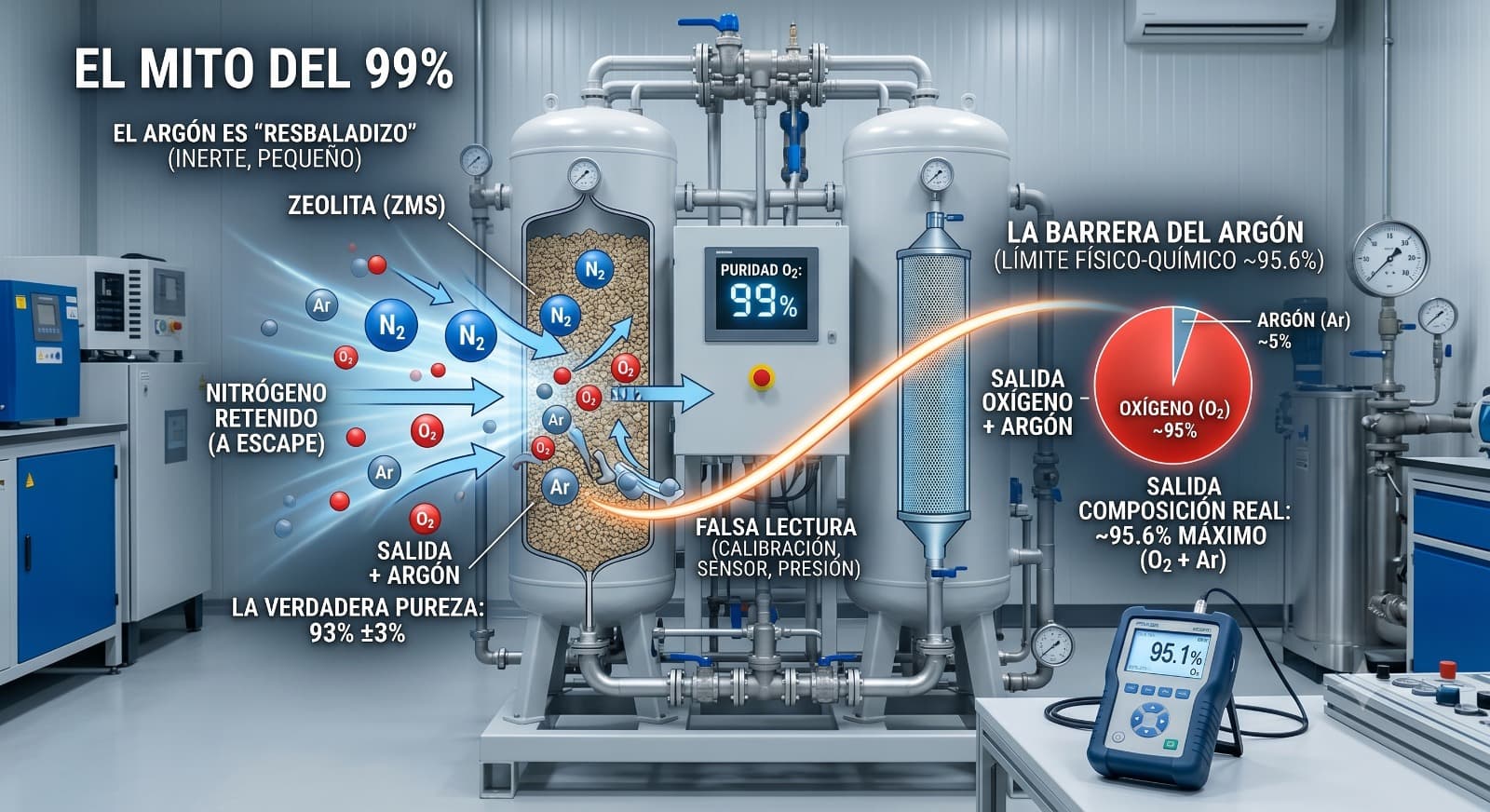 Qué es la "Barrera del Argón". El mito del 99%para generadores PSA. 